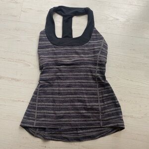 Lululemon striped Gray and Black Tank